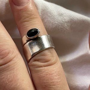 Silpada Black Onyx Bypass Ring Size 8